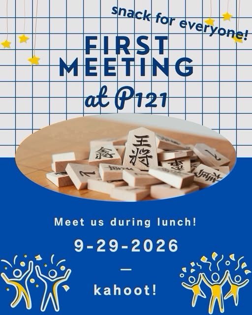 Poster: First meeting at P121, snacks for everyone, Kahoot!